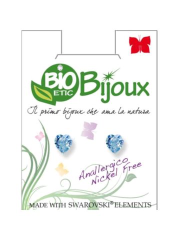 Bio Etic Bijoux Italy Earring Heart 5X5. 5mm Acquamarina