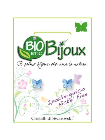 Bio Etic Bijoux Italy Earring Butterfly 5mm Acquamarina