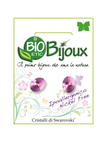 Bio Etic Bijoux Italy Earring Oval Rivolo 6X8mm Rose