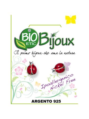 Bio Etic Bijoux Italy Earring Red Ladybug Smaltata, Bioetic