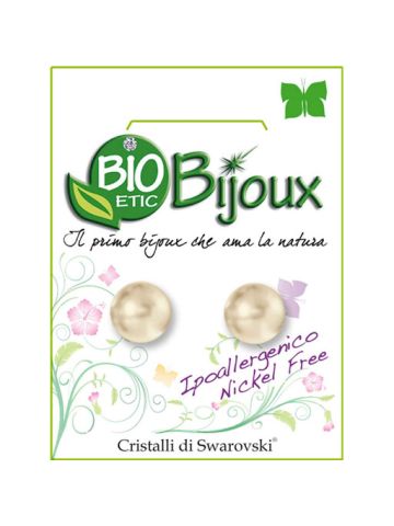 Bio Etic Bijoux Italy Earring Pearl 8mm Cream Rose