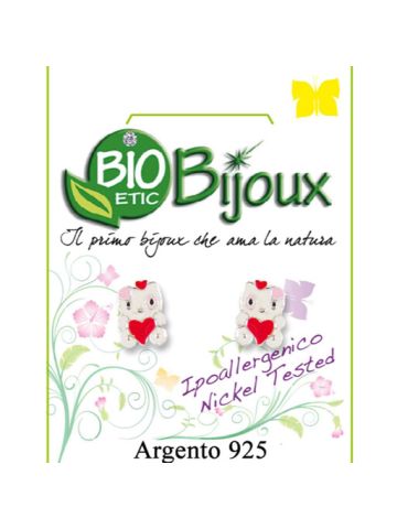 Bio Etic Bijoux Italy Earring Baby Cat Love Smaltato, Bioetic