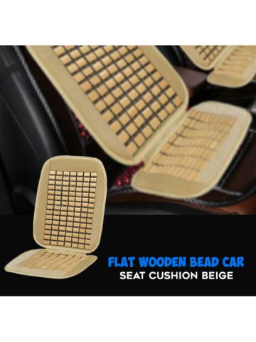 LP Flat Wooden Bead Car Seat Cushion Beige