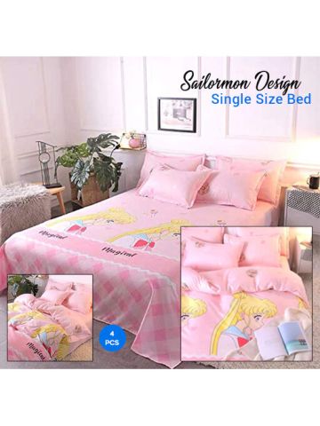 Sailormon Design, Single Size, Bedding Set Of 4 Pieces