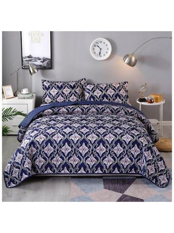 King Size  Summer Blanket, Blue Bohemian Design