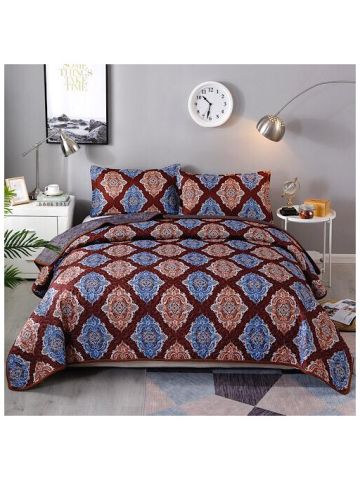 King Size Summer Blanket, MultiColored Bohemian Design
