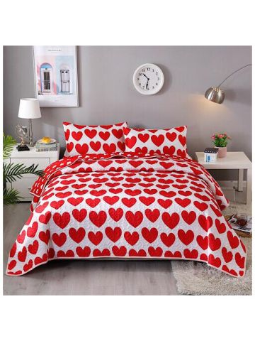 King Size Summer Blanket, Red Heart Design