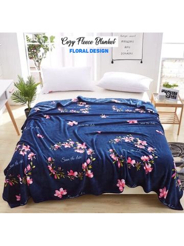 Cozy Fleece  Blanket, Floral Design