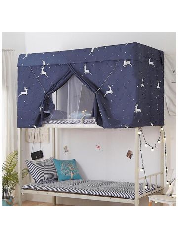 Upper Deck Curtain, Deer Design Blue