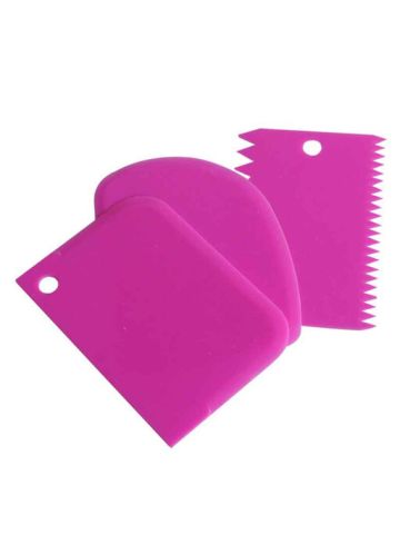 Upspirit 3Pcs / Set Plastic Dough Icing Fondant Scraper Cake Decorating
