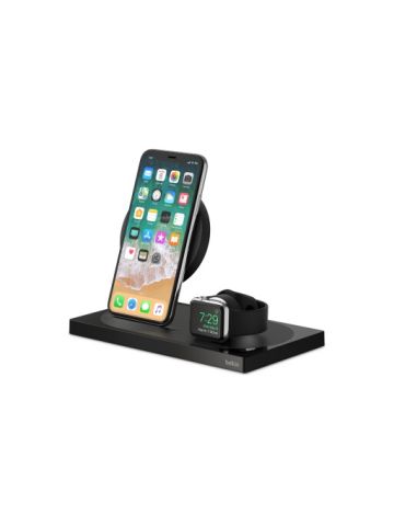 Belkin F8J235myBLK Boost Up Wireless Charging Dock for iPhone + Apple Watch + USB-A Port, Black