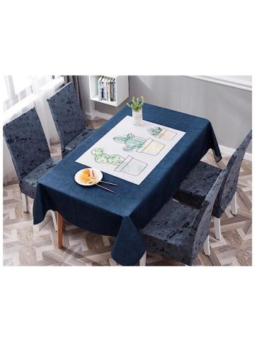 4-Piece Gray Marble Design Dinning Chair Cover Set