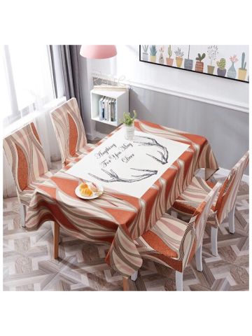 Table Cloth 140x180 Cm With Dining Chair Cover, 5 Pieces Set, Artistic  Design