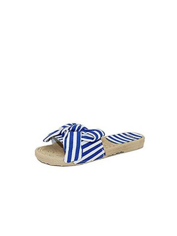 Y&D women's  slim toe slippers Blue & White