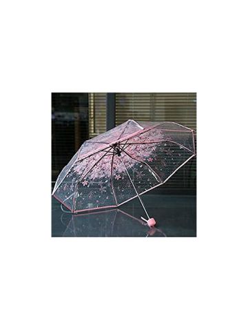 Transparent Clear Umbrella Cherry Blossom Mushroom Apollo Sakura Umbrella Pink