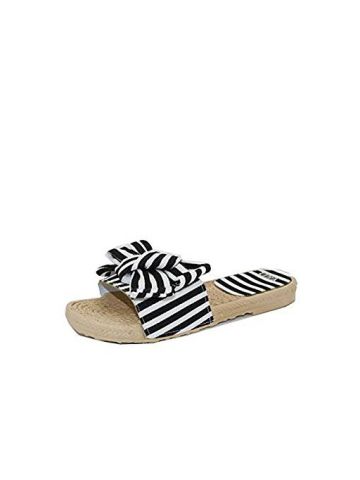 Y&d Women's High Fashion Slim Toe Slipper Black&white