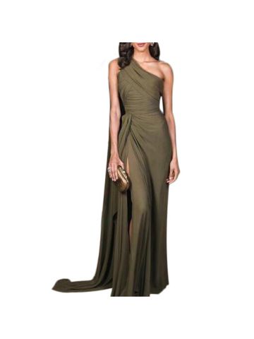 Y&D Slim Slanted Strapless Evening Dress For Spring/Summer