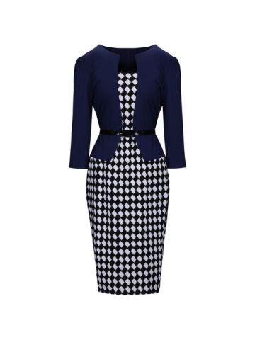 Y&D Bodycon Workwear Dress For Women, Black