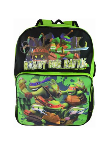 Teenage Mutant Ninja Turtles16 Backpack With 1 Large Lower Front Pocket & 2 Mesh Side Pocket