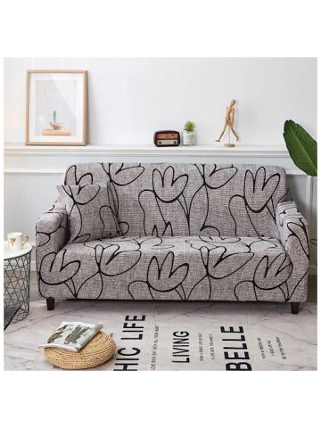 Strechable Sofa Cover, Flower Design