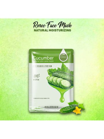 Rorec - Face Mask Soft Skin Natural Moisturizing Extracts Collagen Cucumber JX-0019 A10K