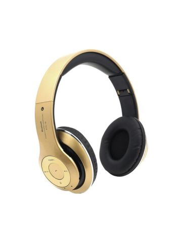 Generic Bluetooth On-Ear Headphones With FM Support SD Cards Gold