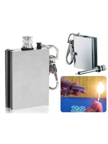 Portable Bottle Shaped Stainless Flint Fire Starter Survival Tool Lighter