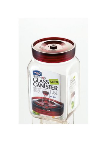 Lock & Lock Breathing Glass Square Canister 1.5L
