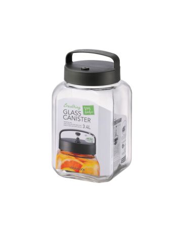 Lock & Lock Handy Breathing Glass Square Canister 3.4L