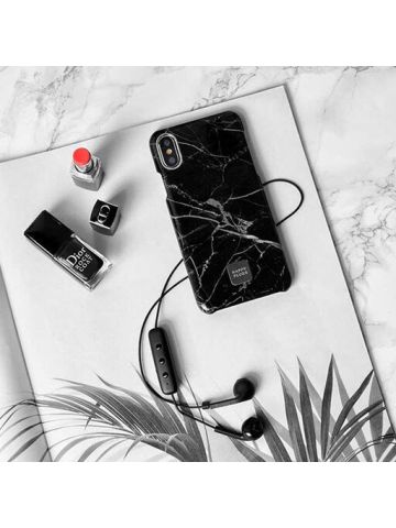 Happy Plugs Slim Case For  iPhone   Xs/x Black Marble