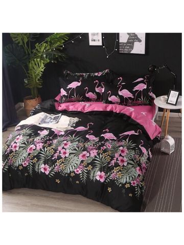 Flamingo Design, Bedding Set Of 6 Pieces