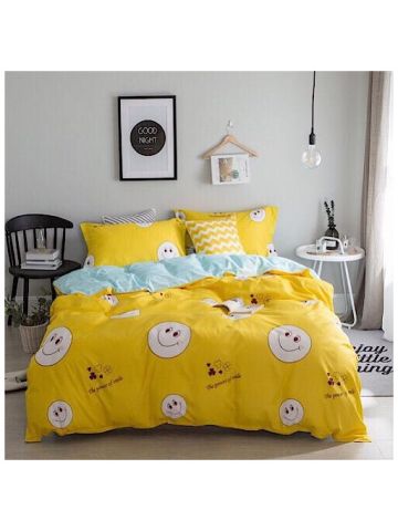 Single Size, Smiley Design, Bedding Set Of 4 Pieces