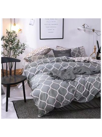 Single Size, Geometric  Design, Bedding Set Of 4 Pieces