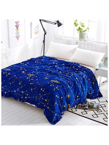 Cozy Fleece Blanket, Yellow Star Design