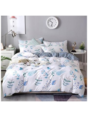 Single Size, Tree Leaves Design, Bedding Set Of 4 Pieces