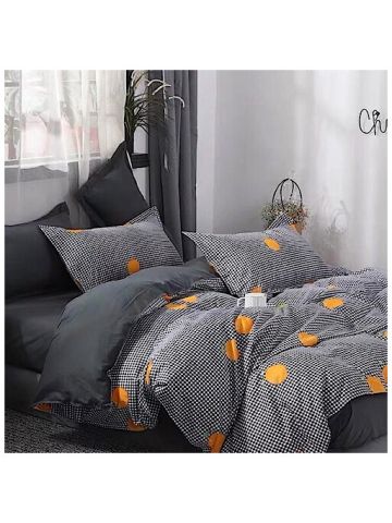 Double Size,Orange Design, Bedding Set Of 6 Pieces