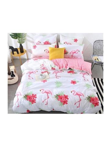 Flamingo Design, Single Size, Bedding Set Of 4 Pieces