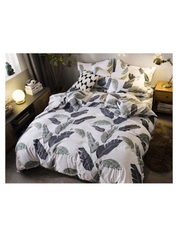 Leaves Design, Double Size, Bedding Set Of 6 Pieces