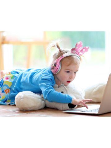 iHome Kiddesigns Over Ear Headphone Minnie Mouse Youth Headphones with Bow
