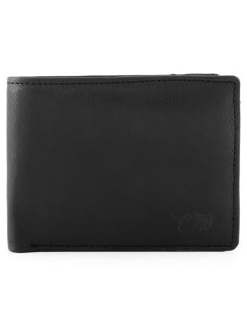 Cliff Collection Black Leather Wallet Flap 603C