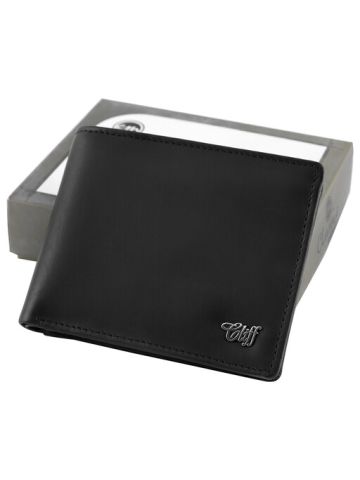 Cliff Designer Wallet Smooth Leather 132 Black