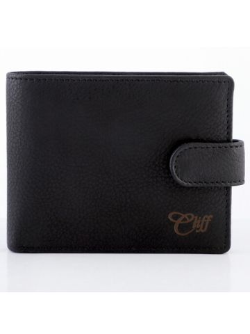 Cliff Collection Leather Wallet Black Loop Style