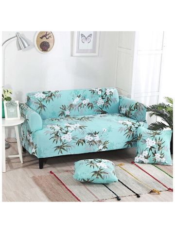 Deal For Less -  Home Decor Two Seater Sofa Cover, Blue Flower Design