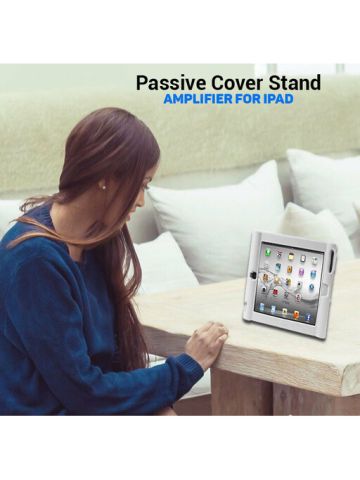 Vibe Slick Grip Passive Cover Stand Amplifier For iPad, White