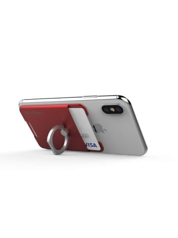 Iring Phone Wallet Card Holder for Smartphones and Tablets Red