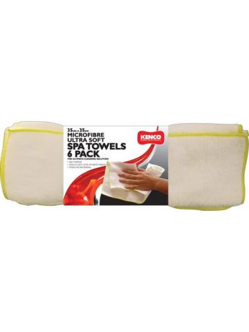 Kenco Microfiber Ultra Soft Spa Towels Cloth 6 Pack 35 Cm X 35 cm