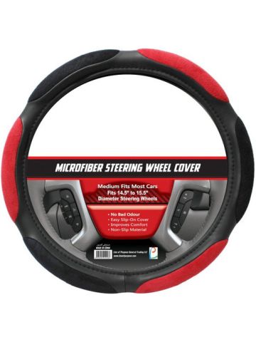Steering Wheel Cover Microfibre Red / Black