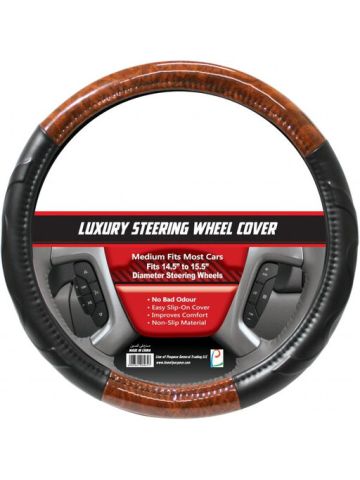LP Luxury Style Steering Wheel Cover Black