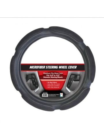 LP Steering Wheel Cover Microfiber Black Medium