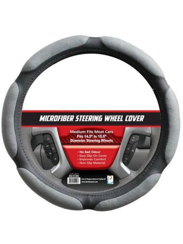LP Steering Wheel Cover Microfiber Grey Medium